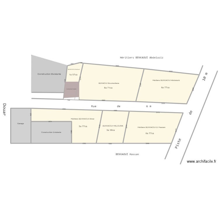 PARAGE D'UNE PARCELLE NON TITRÉS A DOUAR ZRAIB. Plan de 9 pièces et 4366 m2