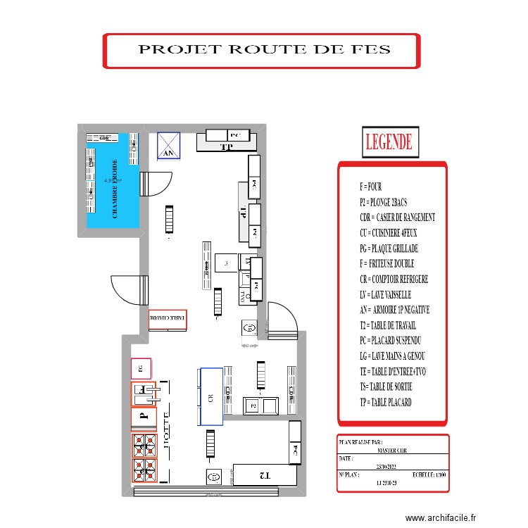 PLAN MR.AZIZ RTE DE FES 4. Plan de 1 pièce et 5 m2