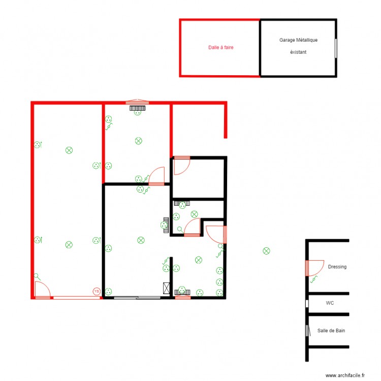 Electricité Garage. Plan de 0 pièce et 0 m2