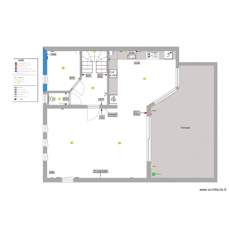 plan Ligny Electricité rez de chaussée. Plan de 0 pièce et 0 m2