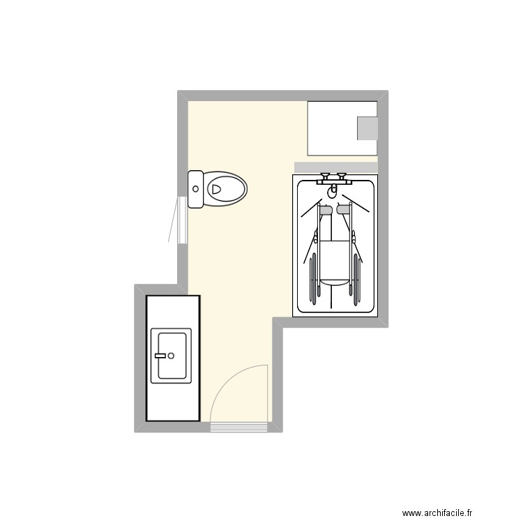 Hamma 2. Plan de 1 pièce et 6 m2