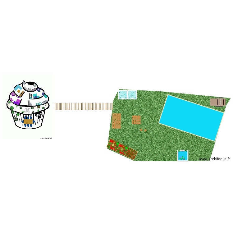 cupcake house . Plan de 0 pièce et 0 m2