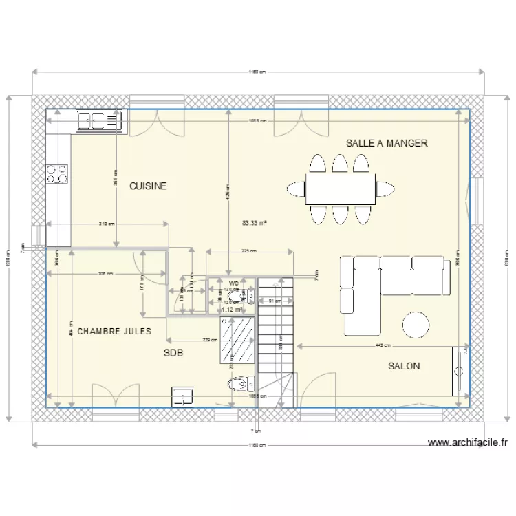 RENO MAISON YANN RDC. Plan de RENO MAISON YANN RDC. Plan de