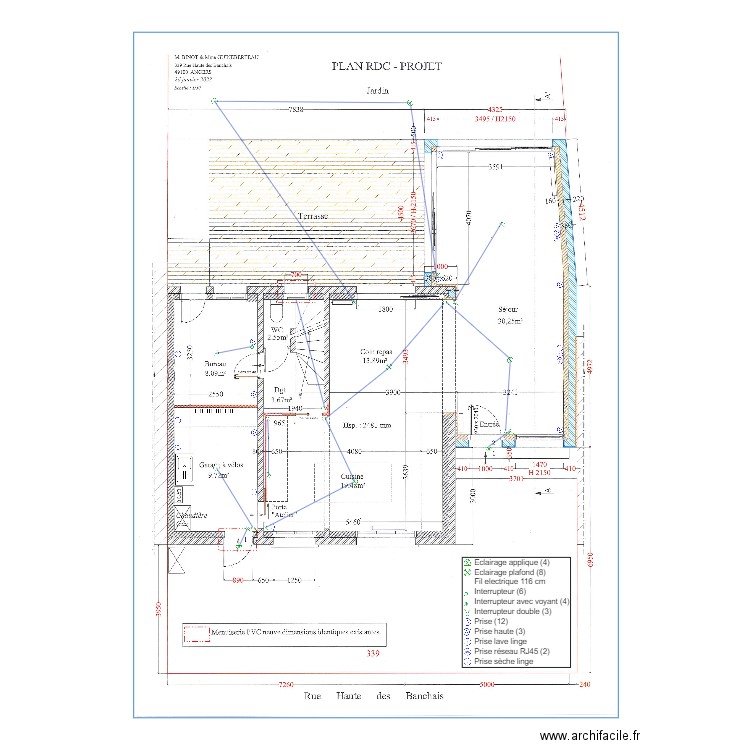 Plan électrique RDC Binot Guineberteau 0502. Plan de 0 pièce et 0 m2