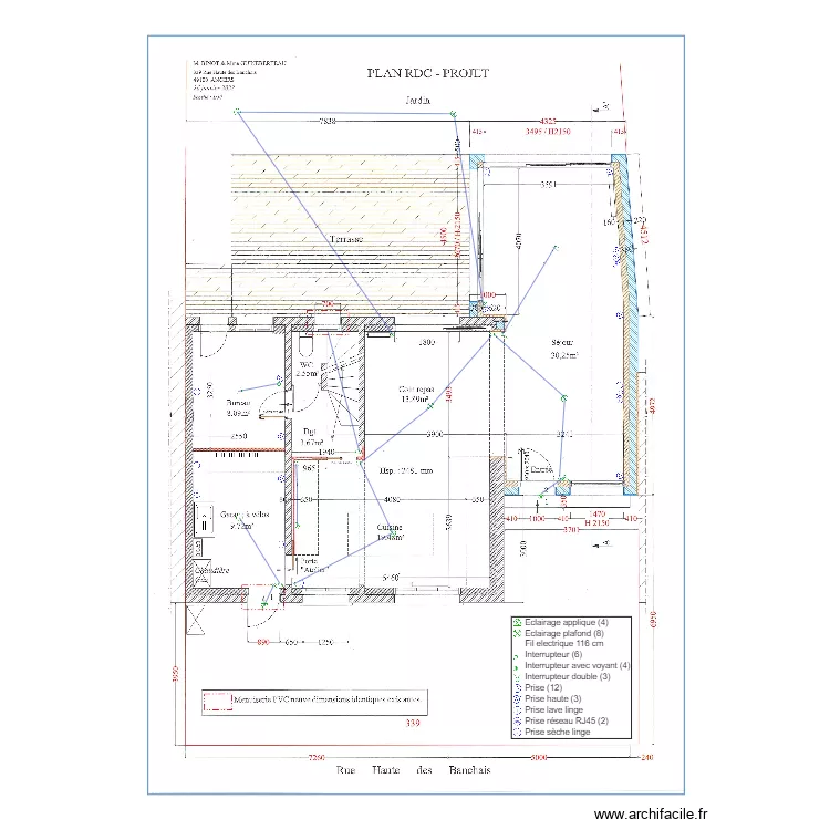Plan &eacute;lectrique RDC Binot Guineberteau 0502. Plan de 