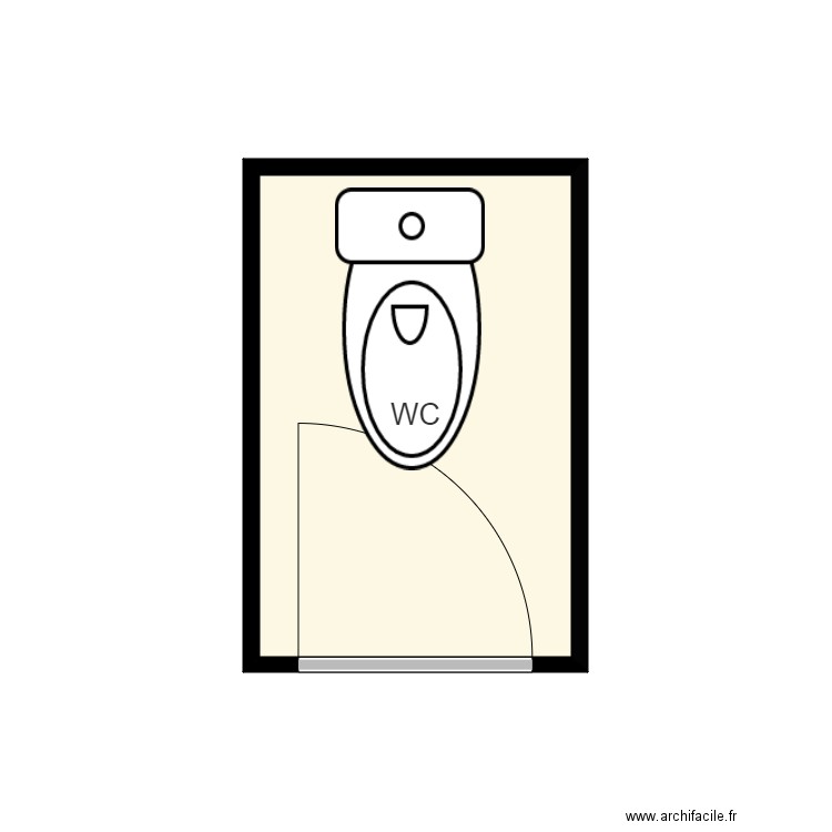 WC avec porte qui ne ferme pas. Plan de 0 pièce et 0 m2