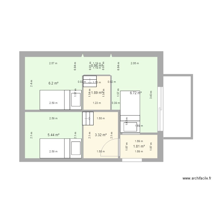 ousboul driss chambre 1 mezzanine. Plan de 0 pièce et 0 m2