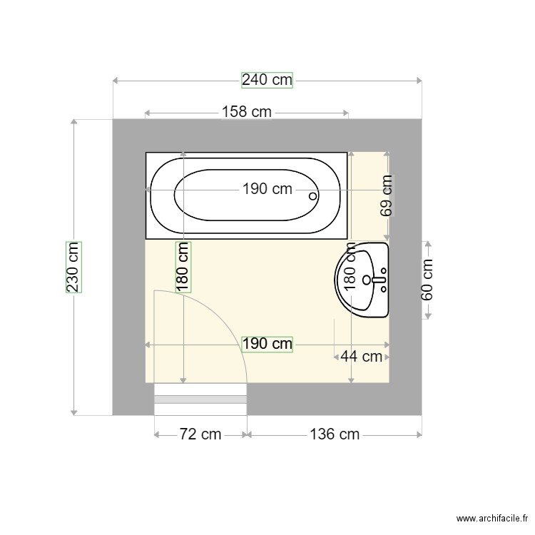 plan salle bain 3. Plan de 0 pièce et 0 m2