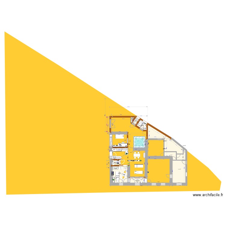 11-2022 CISSAC 2 Base Cloison bois Extension. Plan de 8 pièces et 59 m2