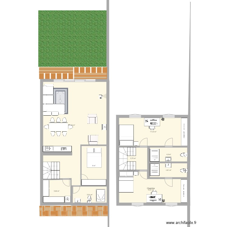 Ma maison. Plan de 9 pièces et 116 m2