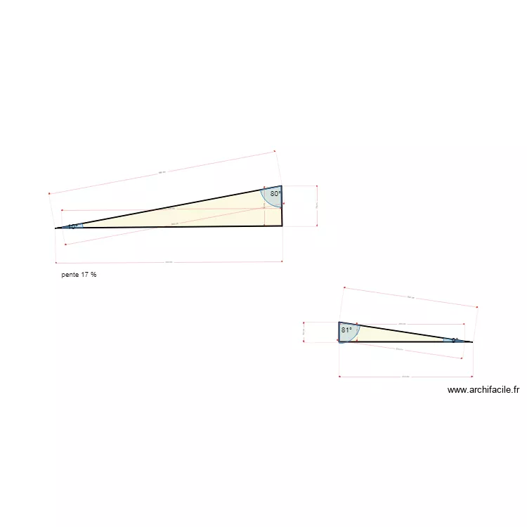 pente des toits. Plan de pente des toits. Plan de