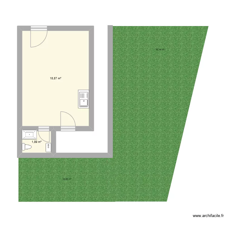 Casa de Gucherre. Plan de 2 et 21 m² Casa de Gucherre. Plan de 2 et 21 m²