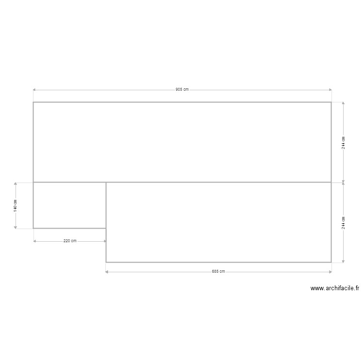 Toiture chalet. Plan de 3 pièces et 41 m2