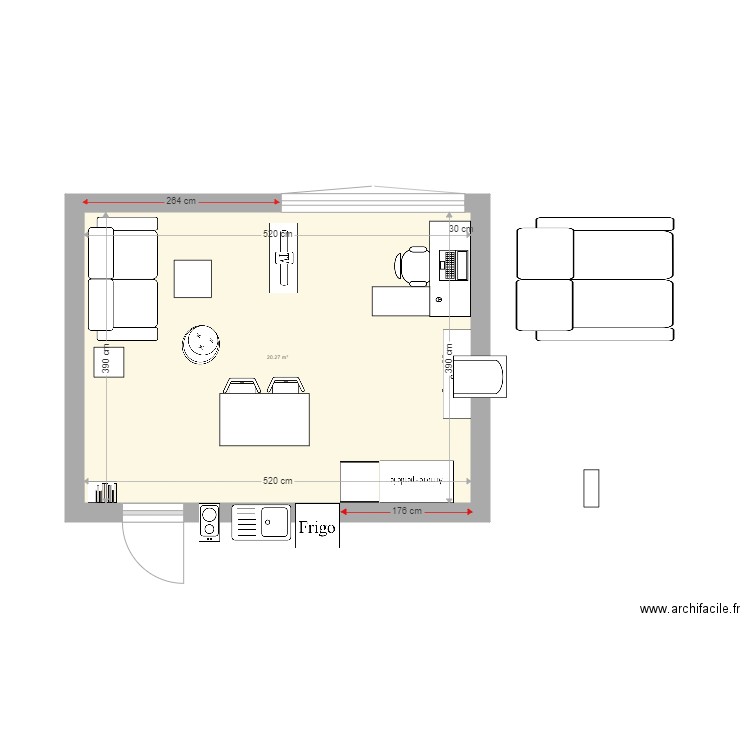 Studio LILLE Séjour VO. Plan de 0 pièce et 0 m2