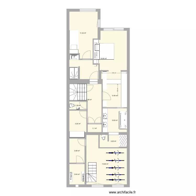 Tabellion Rez semi enterr&eacute; version 1 V&eacute;los avant. Plan de 0 pièce et 0 m2
