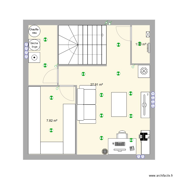 plan sous sol. Plan de 0 pièce et 0 m2