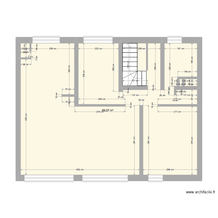 Structure 3ème étage Théodore. Plan de 1 pièce et 66 m2