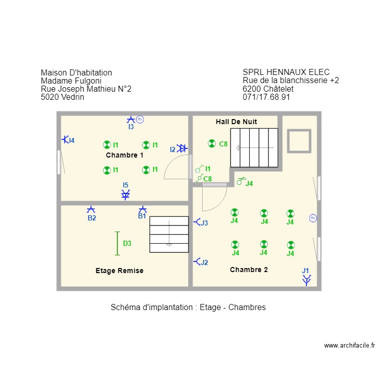 Vedrin Etage. Plan de 0 pièce et 0 m2