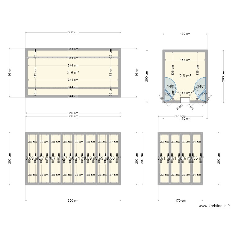 silo. Plan de 16 pièces et 16 m2