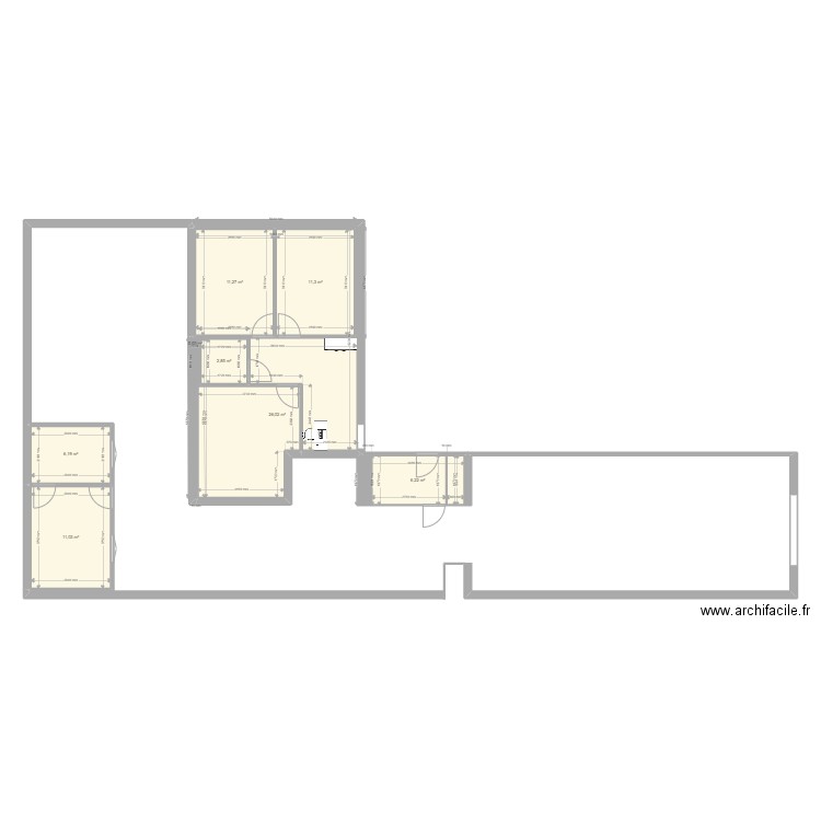 local av toulon modif. Plan de 8 pièces et 75 m2