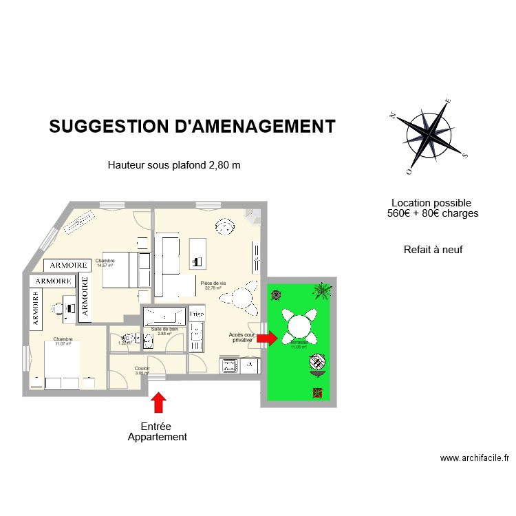 GROSSE 47 martin munier RDC. Plan de 0 pièce et 0 m2