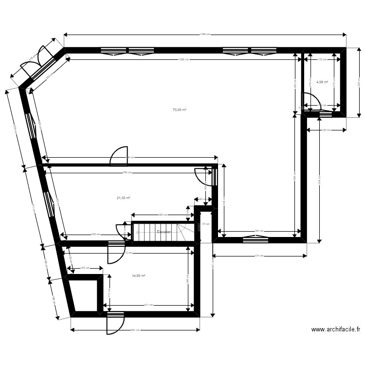 Bornel Existant Jordan. Plan de 7 pièces et 156 m2