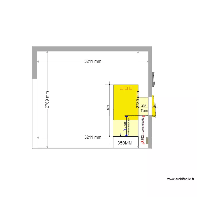 COUPE EXISTANT BLAGNAC 562R. Plan de 