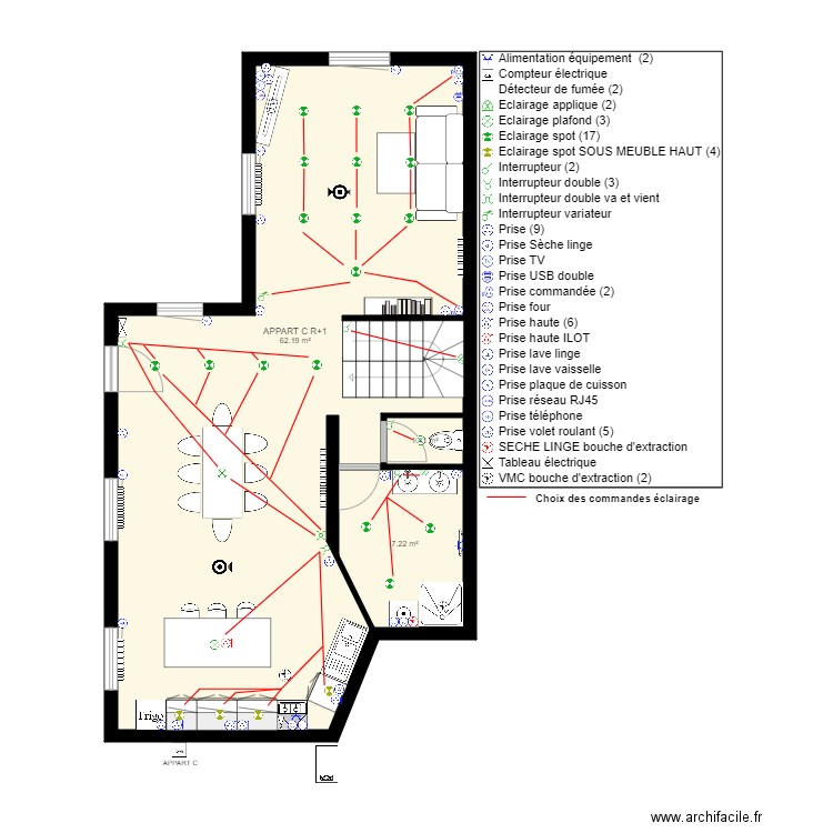 R1 APPART C 42 Av de selves SARLAT ELEC. Plan de 0 pièce et 0 m2