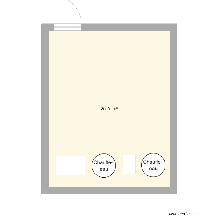 chaufferie miquau. Plan de 1 pièce et 26 m2