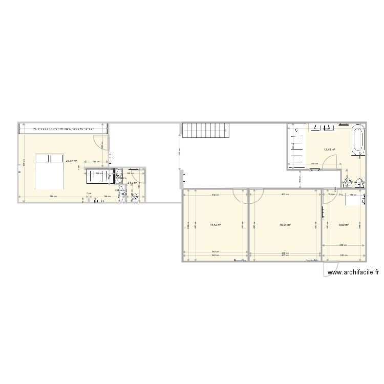 PLACO RDC BLS. Plan de 6 pièces et 78 m2