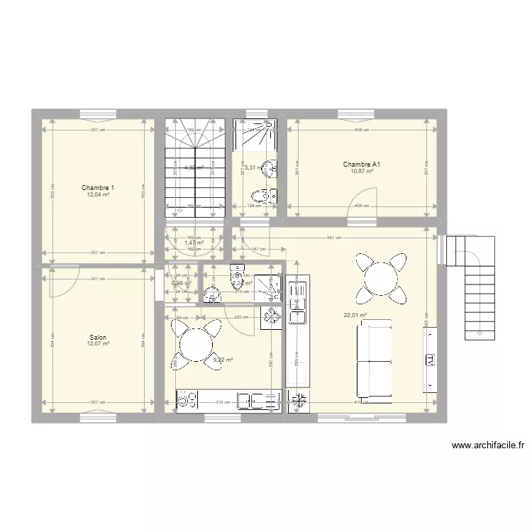 RDC S&eacute;paration - Maison Meaux. Plan de 