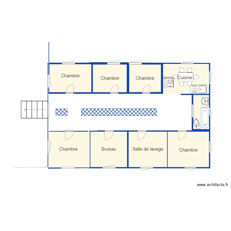 laco2 CH. Plan de 10 pièces et 23 m2