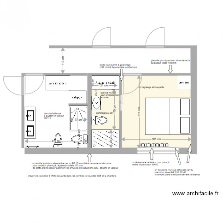 séjour SDB. Plan de 0 pièce et 0 m2