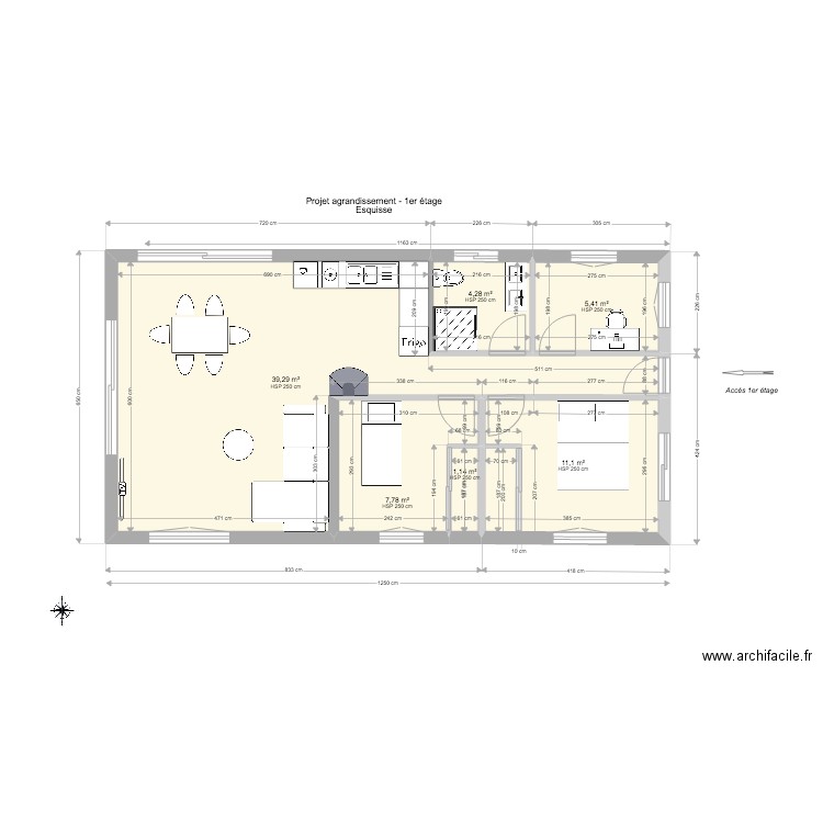 Projet-maison-Vallauris-Agrandis 1er Et Version entrée terrasse. Plan de 6 pièces et 69 m2