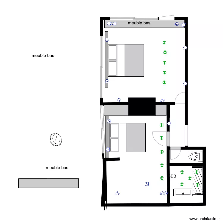 les deux chambres . Plan de 