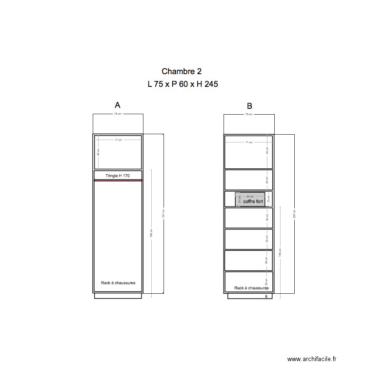 Placard 2. Plan de 0 pièce et 0 m2