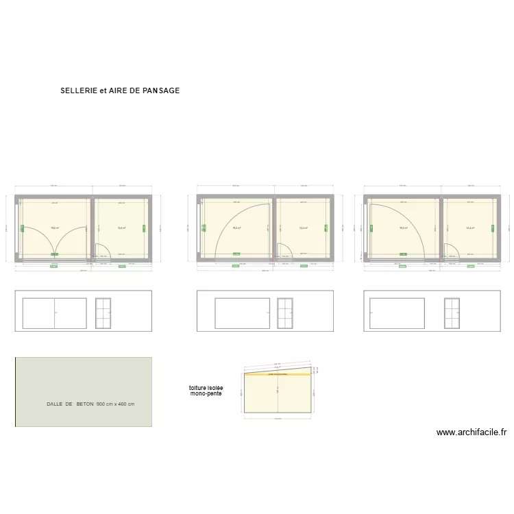 aire de pansage et sellerie. Plan de 