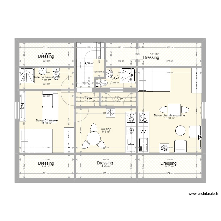 R+1 Séparation - Maison Meaux. Plan de 13 pièces et 80 m2