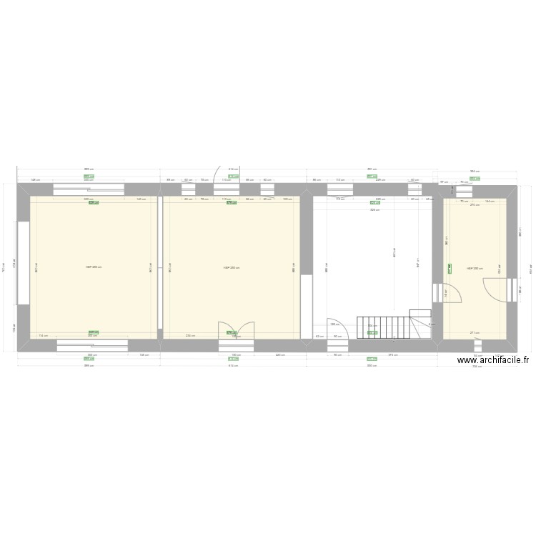Lusanger projet. Plan de 3 pièces et 84 m2