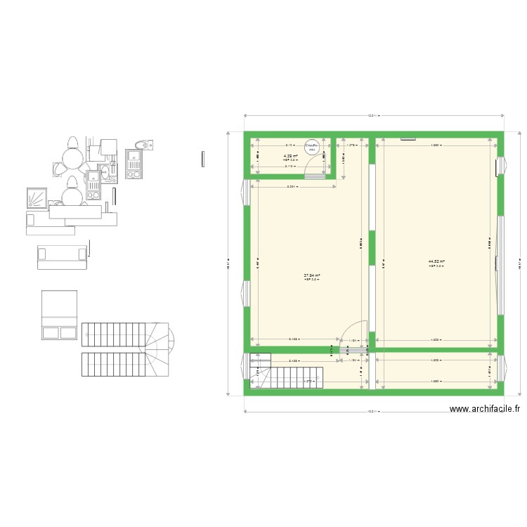 jean jaures plateau rez chauss. Plan de 0 pièce et 0 m2