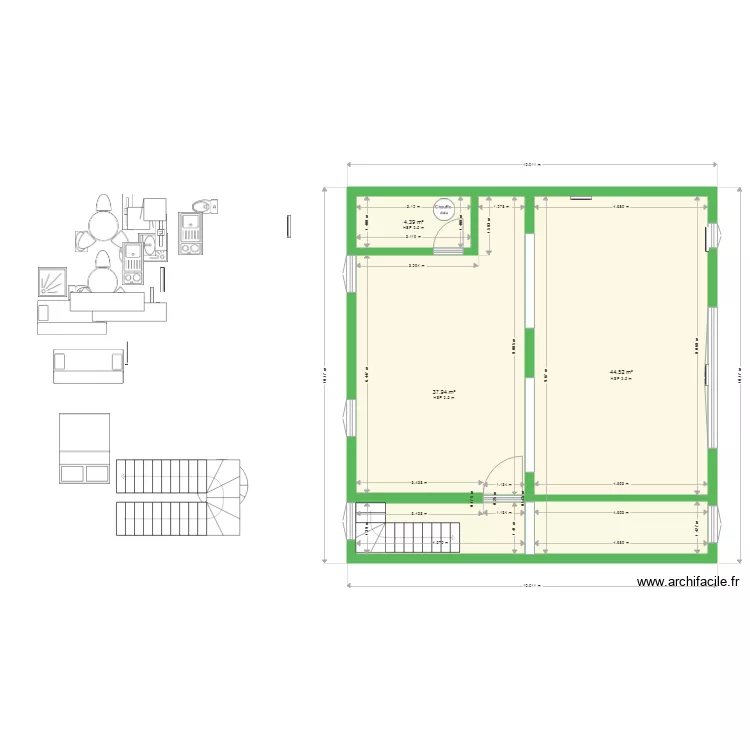 jean jaures plateau rez chauss. Plan de 