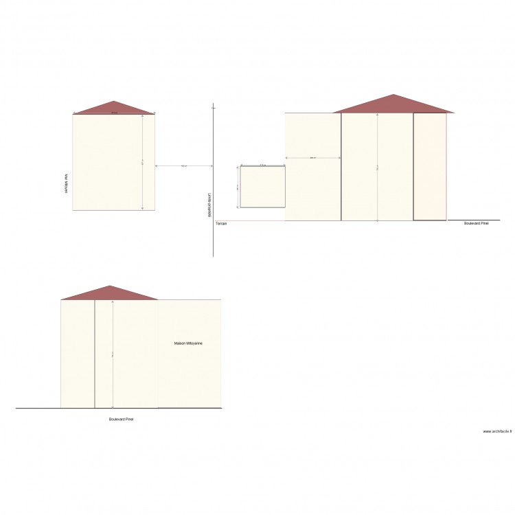 Plan de coupe Projet . Plan de 0 pièce et 0 m2