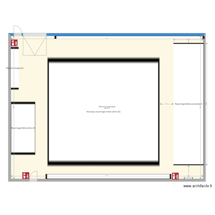 Salle de conservation Actuelle. Plan de 1 pièce et 289 m2