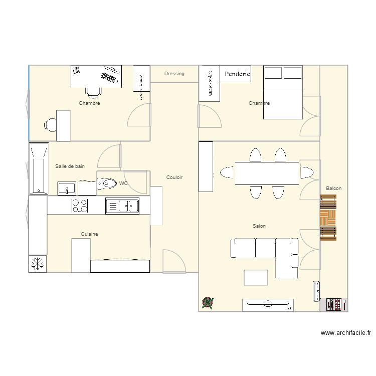 Appartement T3. Plan de 0 pièce et 0 m2