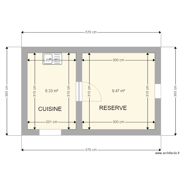 CUISINE FACE TERRASSE . Plan de 0 pièce et 0 m2