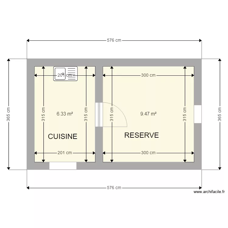 CUISINE FACE TERRASSE . Plan de 