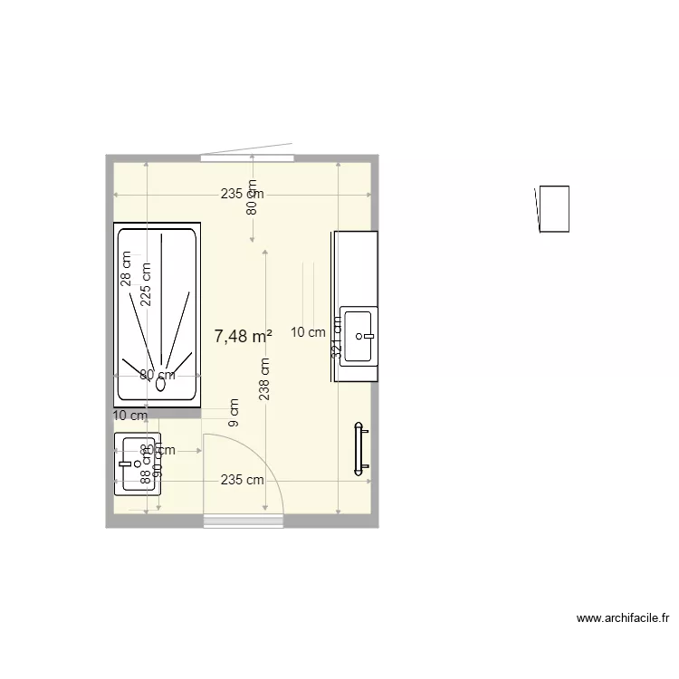SALLE DE BAIN MARINA. Plan de 
