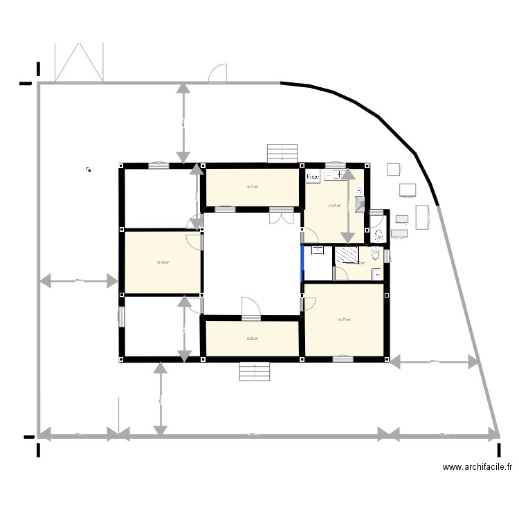CHAT ZOUHOUR VILLA2. Plan de 6 pièces et 60 m2