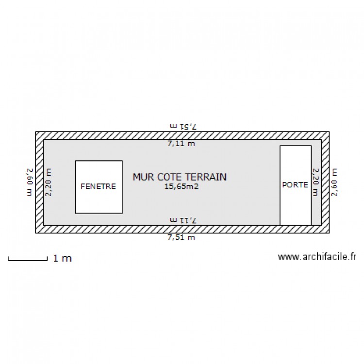 MUR COTE TERRAIN. Plan de 0 pièce et 0 m2