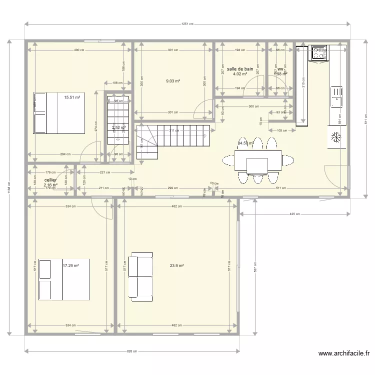 chalet. Plan de 
